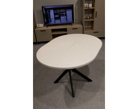 Стол обеденный KL90RX (бабочка) Сланец Алтайский снежный/Черная опора