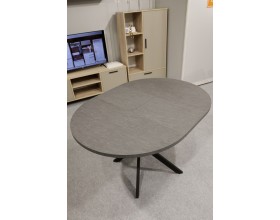 Стол обеденный KL90RX (бабочка) Сланец Алтайский смоляной/Черная опора