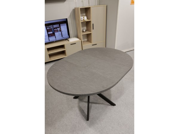 Стол обеденный KL90RX (бабочка) Сланец Алтайский смоляной/Черная опора