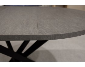 Стол обеденный KL90RX (бабочка) Сланец Алтайский смоляной/Черная опора