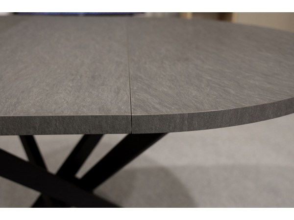 Стол обеденный KL90RX (бабочка) Сланец Алтайский смоляной/Черная опора