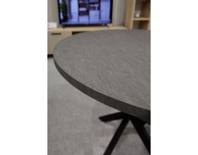 Стол обеденный KL90RX (бабочка) Сланец Алтайский смоляной/Черная опора