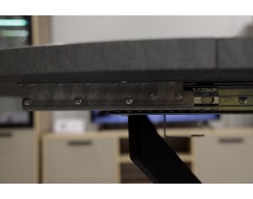 Стол обеденный KL90RX (бабочка) Сланец Алтайский смоляной/Черная опора