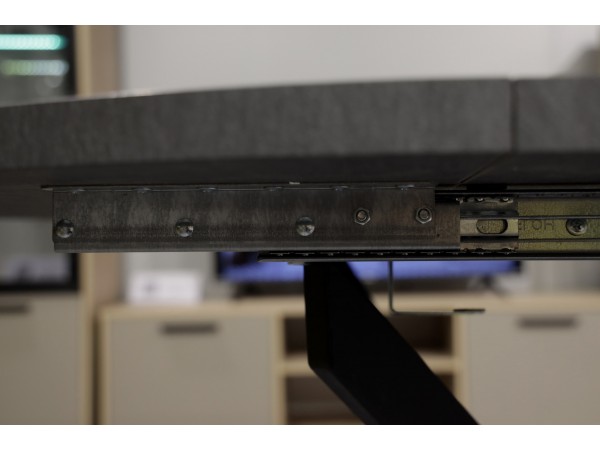 Стол обеденный KL90RX (бабочка) Сланец Алтайский смоляной/Черная опора