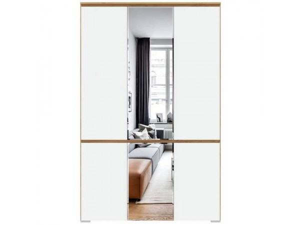 Шкаф 4С2ЗР "ГРЕТТА" Дуб Крафт золотой - Белый