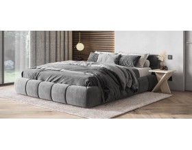 Босс Дрим Кровать+ПМ 180*200 Велюр Монолит серый