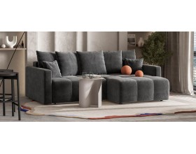 Босс Тренд угловой диван Велюр Монолит серый