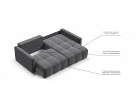Босс Тренд угловой диван Велюр Монолит серый