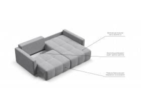 Босс Тренд угловой диван Велюр Монолит сталь