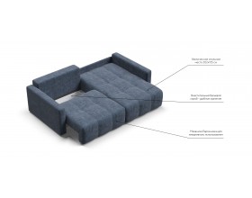 Босс Тренд угловой диван Велюр Роял синий
