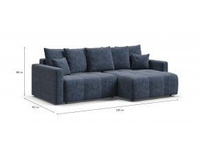 Босс Тренд угловой диван Велюр Роял синий