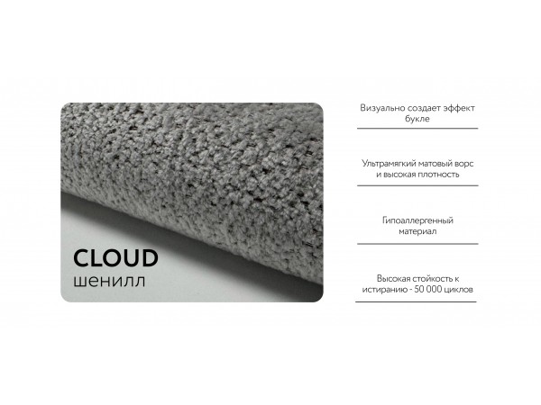 Угловой диван BOSS TREND Шенилл CLOUD грей