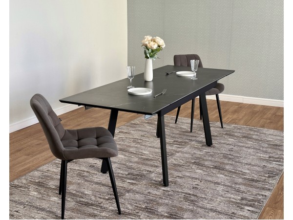 Стол с керамической столешницей раздвижной Герцог чёрный