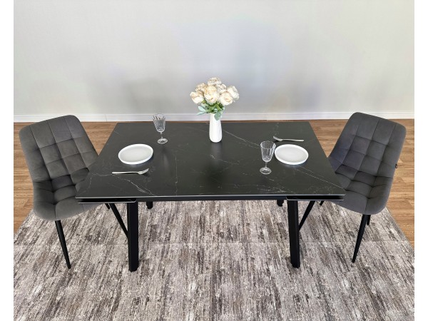 Стол с керамической столешницей раздвижной Герцог чёрный