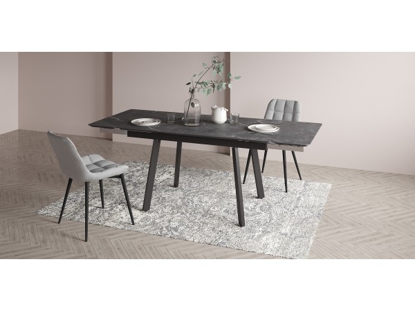 Стол с керамической столешницей раздвижной Герцог чёрный