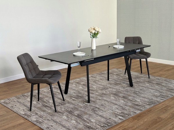 Стол с керамической столешницей раздвижной Герцог чёрный