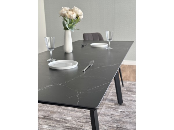 Стол с керамической столешницей раздвижной Герцог чёрный