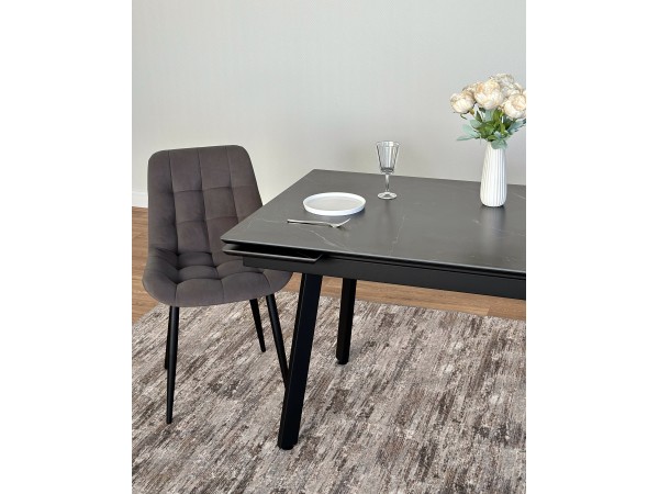 Стол с керамической столешницей раздвижной Герцог чёрный