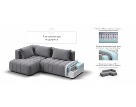 Босс Твин угловой диван левый Велюр Роял агат