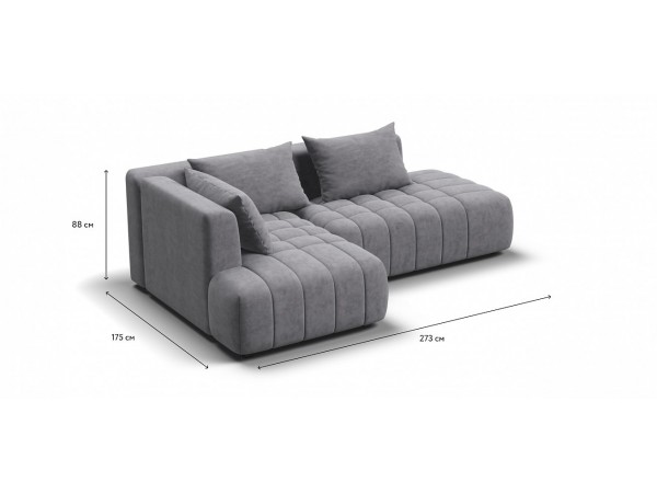 Угловой диван левый Босс Твин Велюр Роял агат