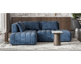 Босс Твин угловой диван левый Велюр Роял синий