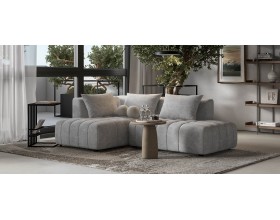 Босс Твин угловой диван левый Шенилл Клауд серый