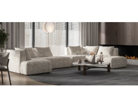 Босс Твин угловой диван левый Шенилл Смарт кварц