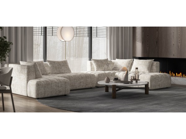 Угловой диван левый Босс Твин Шенилл IQ кварц