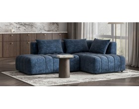 Босс Твин угловой диван правый Велюр Роял синий