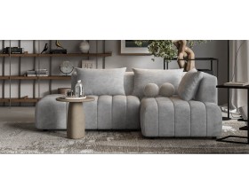 Босс Твин угловой диван правый Шенилл Клауд серый