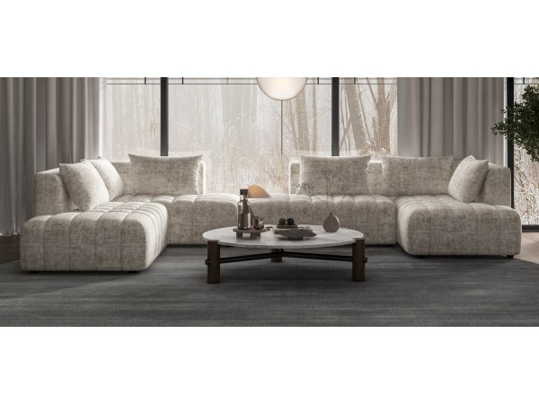 Угловой диван правый Босс Твин Шенилл IQ кварц