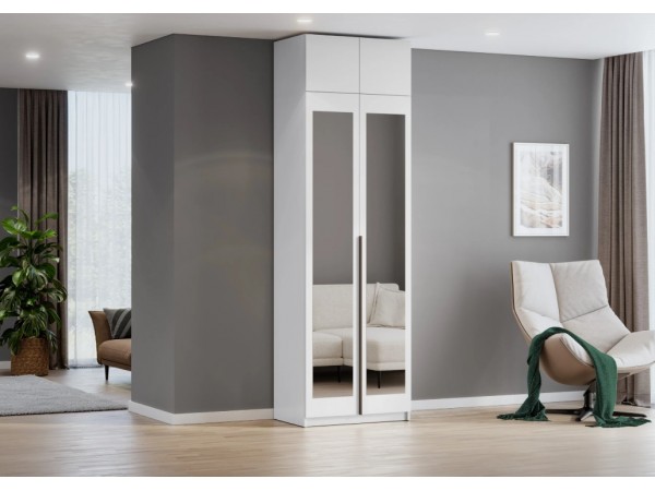 Шкаф Берген ПРО ШК-800 с антресолью белое дерево