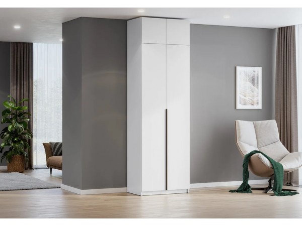 Шкаф Берген ПРО ШК-800 с антресолью белое дерево