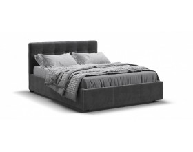 Кровать Белла велюр Monolit серый + ПМ 160*200