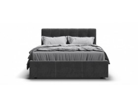 Белла Кровать+ПМ 160*200 Велюр Монолит серый