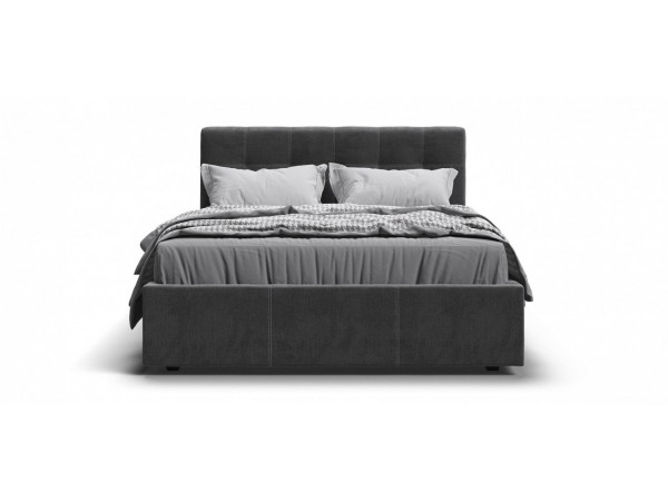 Кровать Белла велюр Monolit серый + ПМ 160*200