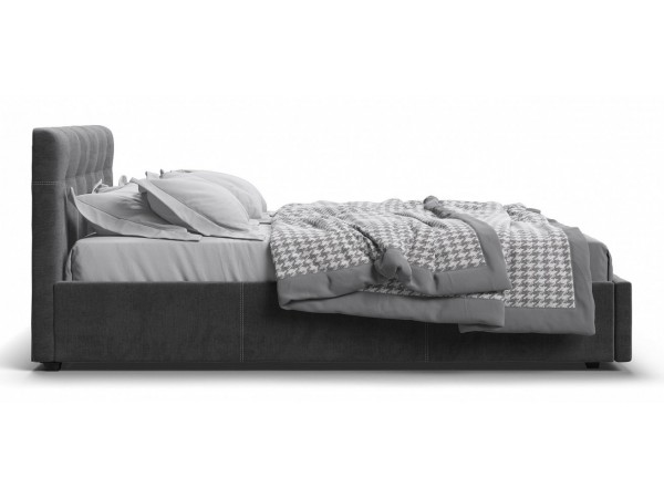 Кровать Белла велюр Monolit серый + ПМ 160*200