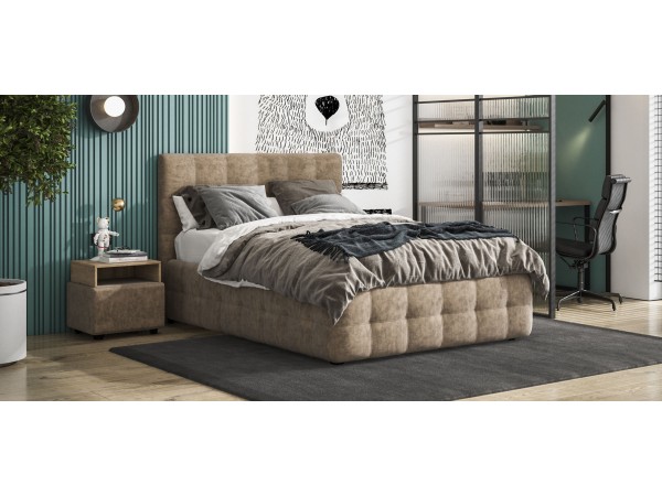 Кровать БОСС +ПМ ПРО велюр Роял тауп 160*200