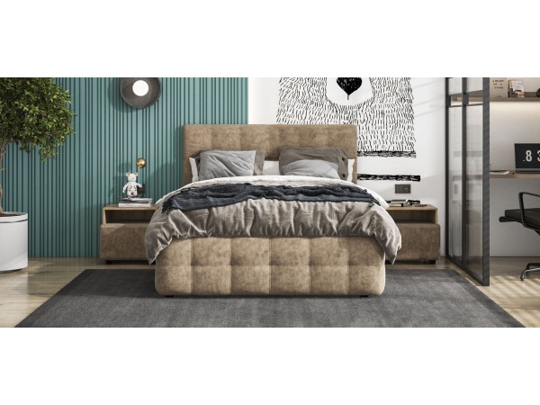 Кровать БОСС +ПМ ПРО велюр Роял тауп 160*200