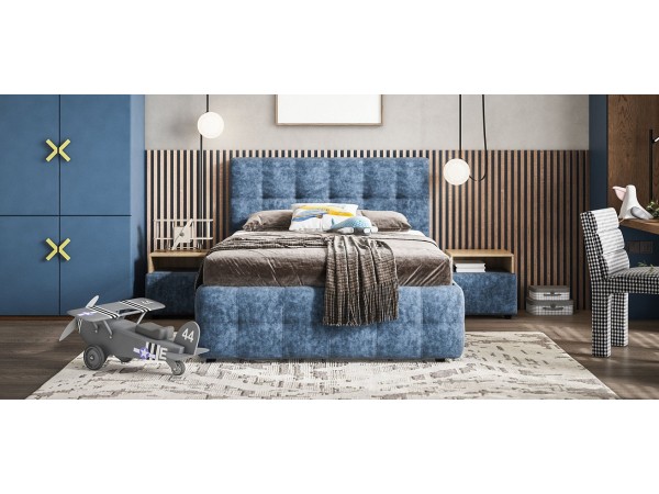 Кровать БОСС + ПМ ПРО велюр Royal топаз