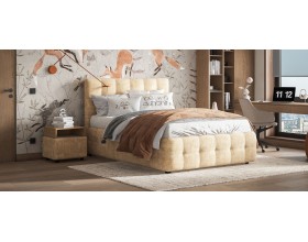 Босс Кровать+ПМ 140*200 Велюр Роял шампань