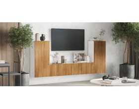 ТВ Тумба BOSS MILLING 150 Белый снег, Дуб американский