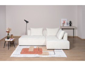 Кинг Твин угловой диван Шенилл Клауд крем