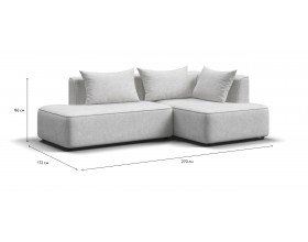 Кинг Твин угловой диван Шенилл Клауд крем