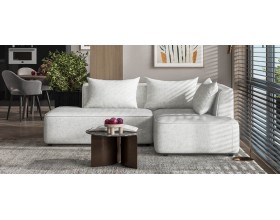 Кинг Твин угловой диван Шенилл Клауд крем