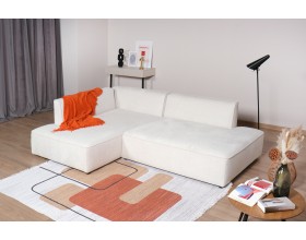 Угловой диван левый KING TWIN Шенилл CLOUD милк