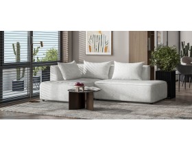 Угловой диван левый KING TWIN Шенилл CLOUD милк
