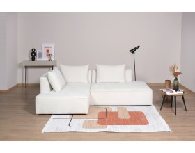 Угловой диван левый KING TWIN Шенилл CLOUD милк