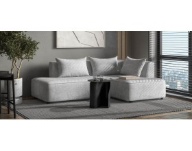 Кинг Твин угловой диван Шенилл Клауд серый