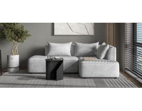 Кинг Твин угловой диван Шенилл Клауд серый